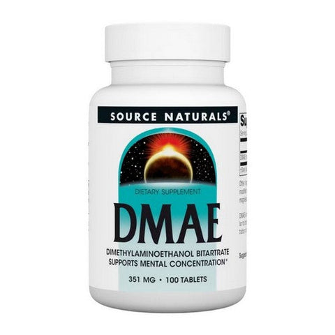 Source Naturals, Dmae Dimethylaminoethanol Bitartrate, 351 mg, 100 Tabs Source Naturals