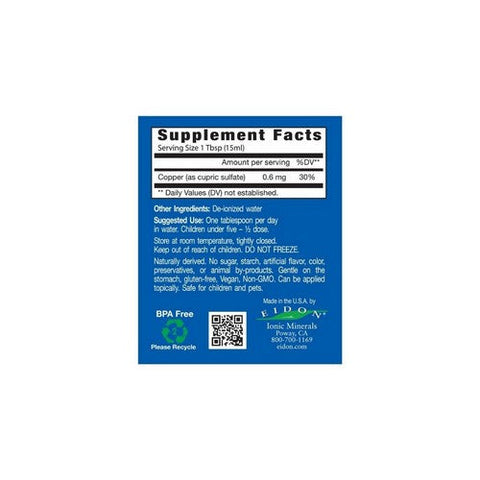 Eidon Ionic Minerals, Copper, 18 Oz