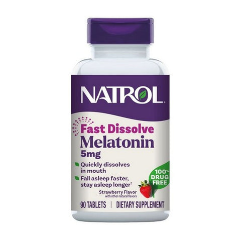 Natrol, Melatonin Fast Dissolve Strawberry, 5 Mg, 90 Tabs Natrol