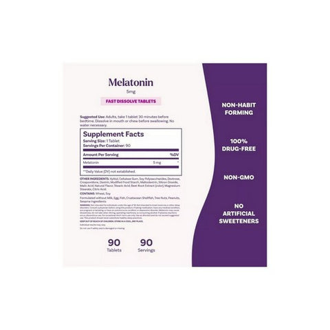 Natrol, Melatonin Fast Dissolve Strawberry, 5 Mg, 90 Tabs Natrol