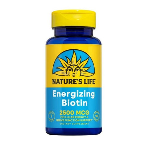 Nature's Life, Energising Biotin, 2500 Mcg, 100 Veg Caps Nature's Life