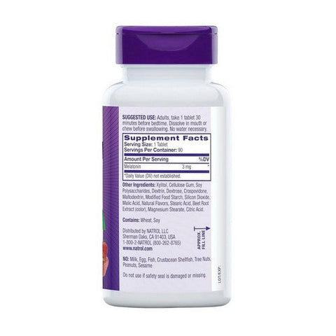 Natrol, Melatonin Fast Dissolve Strawberry, 3 Mg, 90 Tabs Natrol