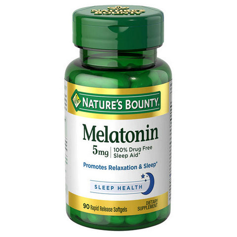 Nature's Bounty, Melatonin Rapid Release, 5 Mg, 90 Softgels Nature's Bounty