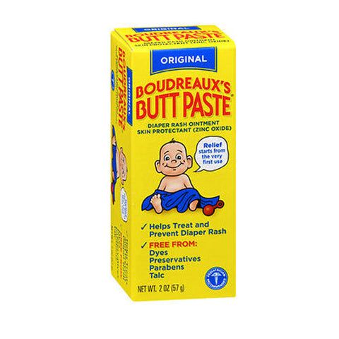 Boudreaux, Butt Paste Zinc Oxide 16% Diaper Rash Ointment Original, 2 Oz Boudreaux