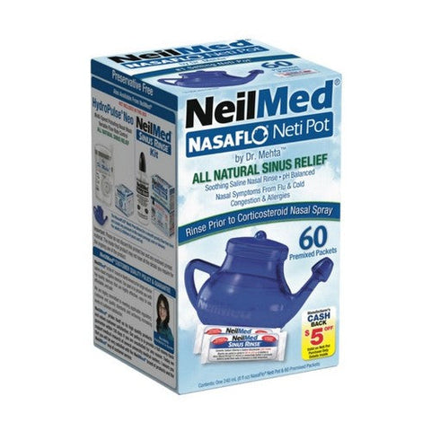 Neilmed, Nasaflo Neti Pot With Premixed Packets, 1 Each Neilmed