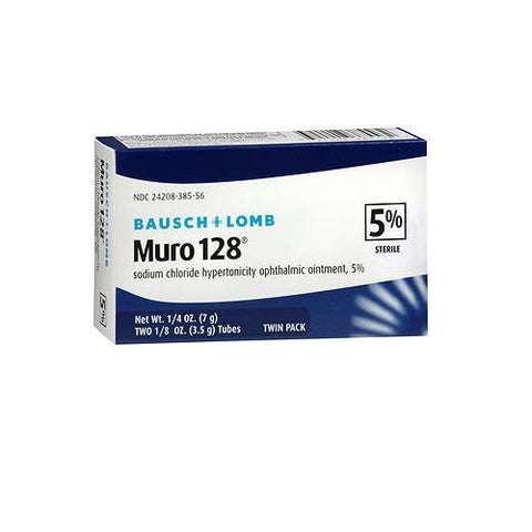 Bausch + Lomb, Muro 128 Sodium Chloride Hypertonicity Ophthalmic Ointment 5%, 7 Grams Bausch + Lomb