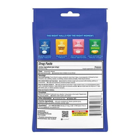 Halls, Cough And Throat Relief Drops Mentho-Lyptus, 30 Each Halls