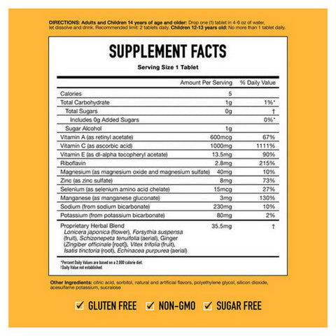 Airborne, Immune Support Effervescent Tablets Zesty Orange, 10 Count Airborne